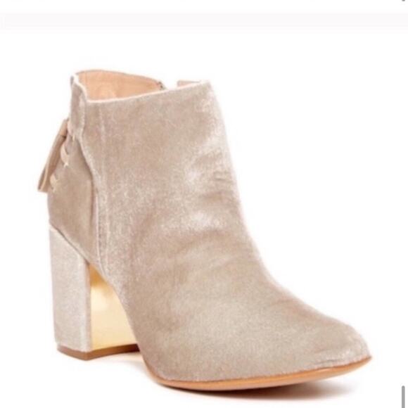 Rachel Zoe Nude Color Twiggy Velvet Lace-Up Bootie Size 9.5 - Picture 7 of 8
